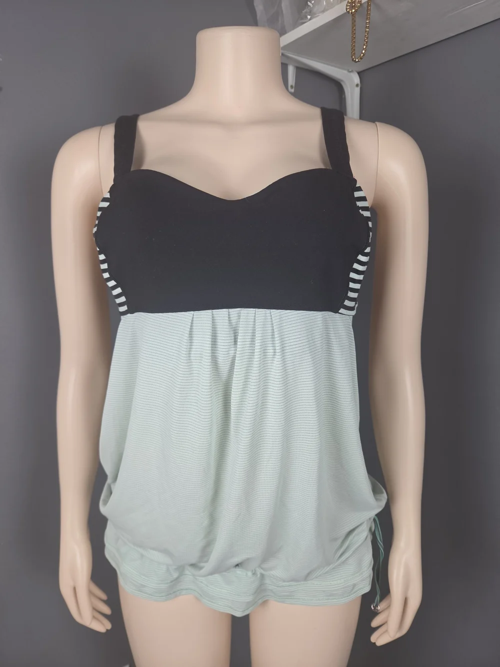 lululemon athletica Black & Mint Striped Tank